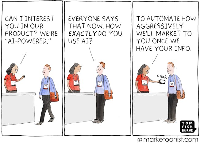 Caricature de Marketoonist sur le lavage de l'IA
